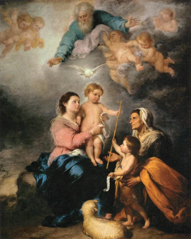 Bartolomé Esteban Murillo - 278, Madonna col Bambino, Dio Padre, Anna e Giovannino